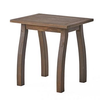 Bang Outdoor Accent Table, Acacia Wood Slatted Top