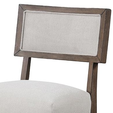 Asten Counter Stool Chair Set of 2, Dark Walnut Brown, Gray Seat