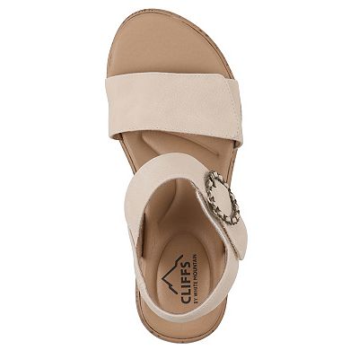 Cliffs by White Mountain Bonique Women's Wedge Slip-On Sandals