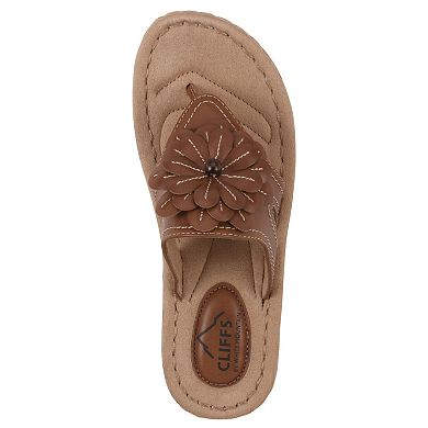 Cliffs by White Mountain Cashlyn Women's Flower Slide Sandals