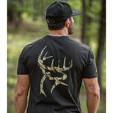 Men's Legendary Whitetails Buck Commander Camo Filled Buck Short Sleeve T-Shirt