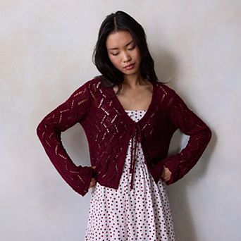 Juniors' LC Lauren Conrad Scallop Hem Cardigan