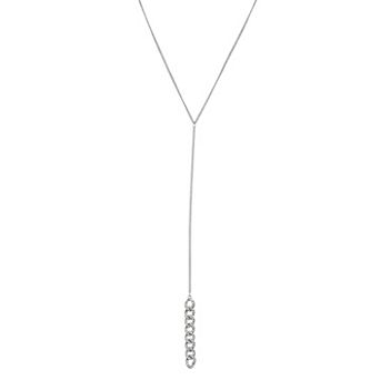 Simply Vera Vera Wang Silver Tone Curb Chain Y-Necklace