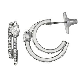 Simply Vera Vera Wang Silver Tone Double Hoop Earrings