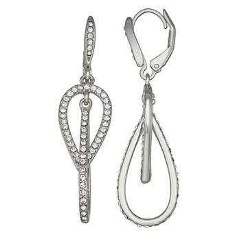 Simply Vera Vera Wang Silver Tone Leverback Teardrop Orbital Earrings