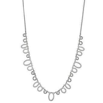 Simply Vera Vera Wang Silver Tone Oval Frontal Necklace