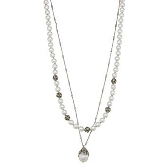 Simply Vera Vera Wang Gunmetal Tone Two Row Collar Necklace