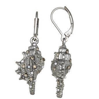 Simply Vera Vera Wang Gunmetal Sea Shell Leverback Drop Earrings