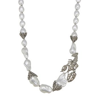 Simply Vera Vera Wang Gunmetal Faux Pearl Lobster Collar Necklace