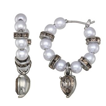 Simply Vera Vera Wang Simulated Pearl Drop Hoop Earrings
