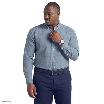 Big & Tall IZOD Performance Long Sleeve Plaid Button Down Shirt