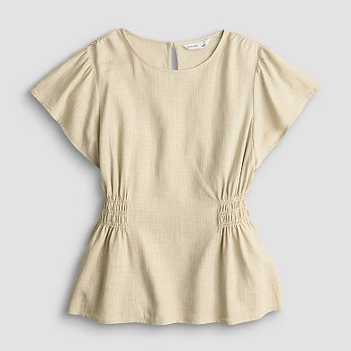 Women's Nine West Cinched Waist Flutter Sleeve Blouse
