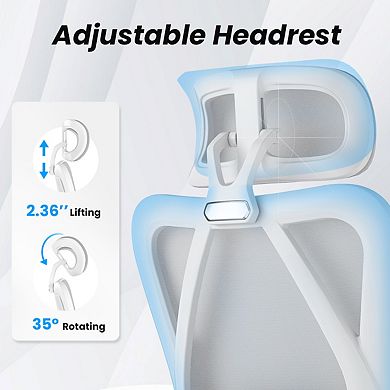 Ergonomic Office Chair with Footrest Headrest High Back Chair with Adjustable Lumbar Support