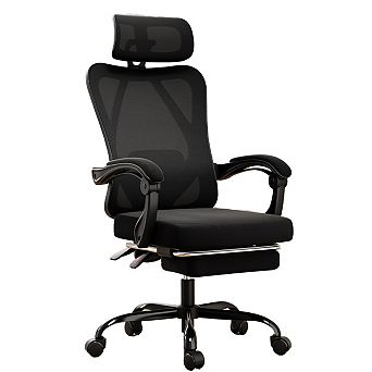Ergonomic Office Chair with Footrest Headrest High Back Chair with Adjustable Lumbar Support
