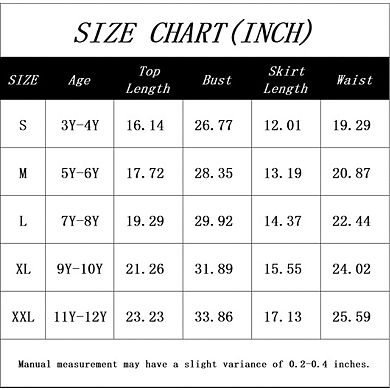 Girls Short Sleeve Top and Skirt Set Two Piece Outfit