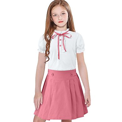 Girls Short Sleeve Top and Skirt Set Two Piece Outfit