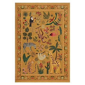 Washable Animal Area Rugs, Soft Non Slip Modern Forest Jungel Runners Carpet Indoor Outdoor