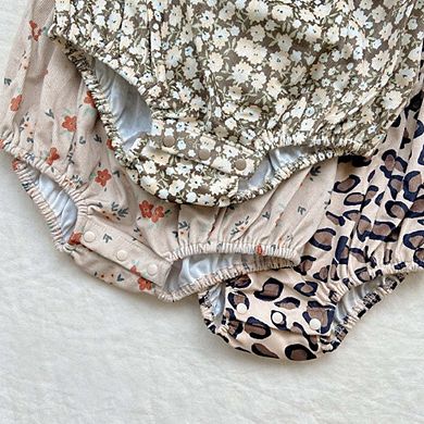 Baby Girl Cute Print Pattern Strap Design Overall Triangle bodysuit