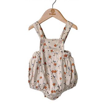 Baby Girl Cute Print Pattern Strap Design Overall Triangle bodysuit