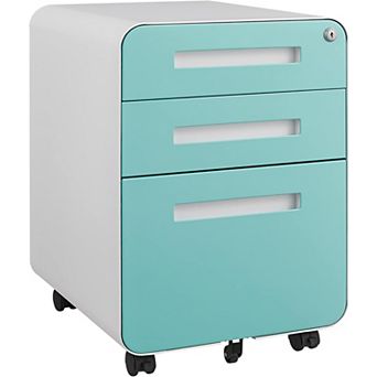 3 Drawer Mobile File Cabinet with Lock, Under Desk Metal Filing Cabinet for Home Office