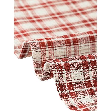 Womens Tank Tops Plaid Ruffle Sleeve Smocked V Neck Cute Sleeveless Blouse