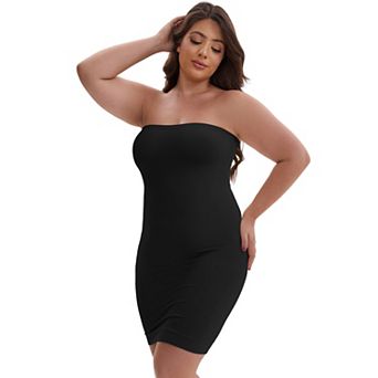 Women's Push-Up Strapless Bandeau Shaper Petticoat Tummy Control Hip-Lifting Slim Fit Full Slip