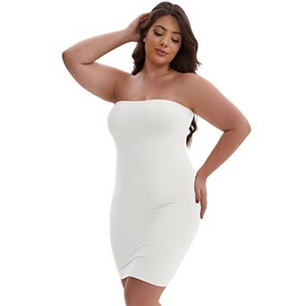 Women's Push-Up Strapless Bandeau Shaper Petticoat Tummy Control Hip-Lifting Slim Fit Full Slip