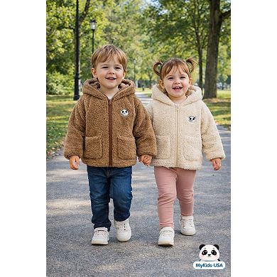 MyKids-USA Unisex Plush Hoodie Coat Outfit Wearing