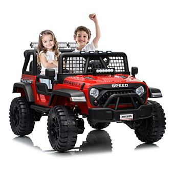 24V 2 Seater Kids Ride on Car 4WD Electric Remote Control Spring Suspension LED Music Ages 3-8