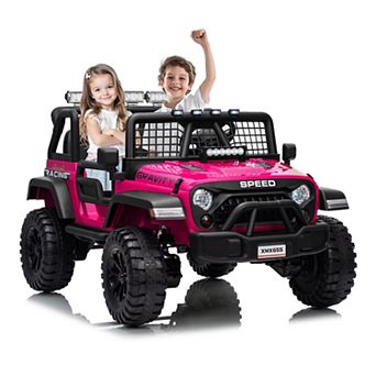 24V 2 Seater Kids Ride on Car 4WD Electric Remote Control Spring Suspension LED Music Ages 3-8