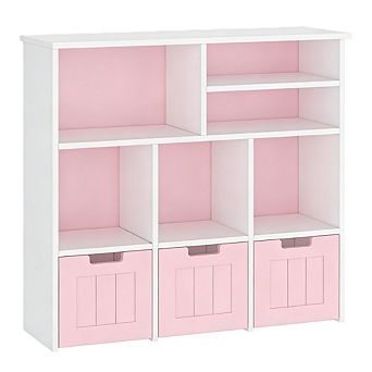 3 tier Kids' Wooden Toy Storage Organizer with 3 Drawers & 6 Cubbies