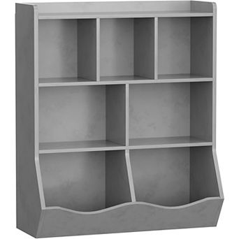 3 tier Kids' Bookcase & Toy Storage Cabinet with Cubby Shelves for Bedroom or Playroom