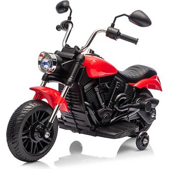 12V Kids Motorcycle 3 Wheels One Button Start Reverse Headlight Music Battery Ages 3-5