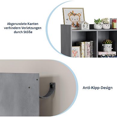 Kids' Toy & Book Storage Organizer with Multi-Shelf, Cabinet & Rounded Corners