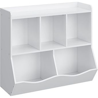 Kids' Toy & Book Storage Organizer with Multi-Shelf, Cabinet & Rounded Corners