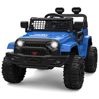 12V Kids Ride On Truck Remote Control 3 Speed Modes 4 Tire Suspension LED Emergency Braking
