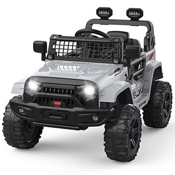 12V Kids Ride On Truck Remote Control 3 Speed Modes 4 Tire Suspension LED Emergency Braking
