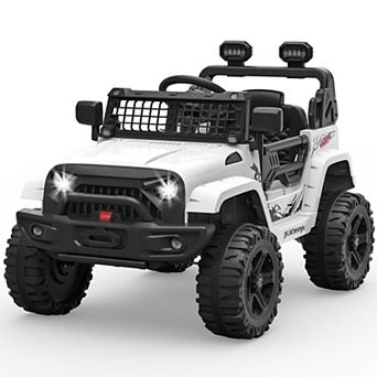 12V Kids Ride On Truck Remote Control 3 Speed Modes 4 Tire Suspension LED Emergency Braking