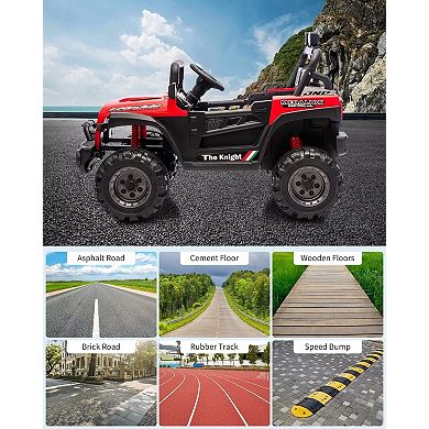 12V Kids Ride On Truck Remote Control Bluetooth Music LED 4.1MPH 3 Speeds Ages 3-8