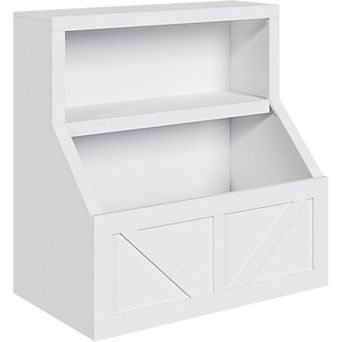 Kids' Wooden Bookcase & Toy Organizer with Large Cubbies for Playroom, Bedroom, or School