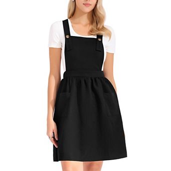 Pinafore Dress for Women A Line Adjustable Straps Knee Length Suspender Overall Dresses