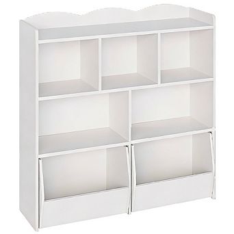 Kids' Toy Storage Organizer with 5 Cubbies & 2 Drawers for Playroom, Bedroom, Classroom