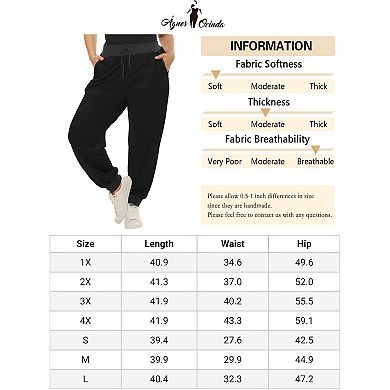 Women's Plus Size Drawstring Waist Contrast Color Jogger Pants