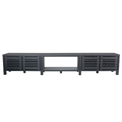 115" Modern Black Modular TV Stand with Storage Fits TVs up to 120"
