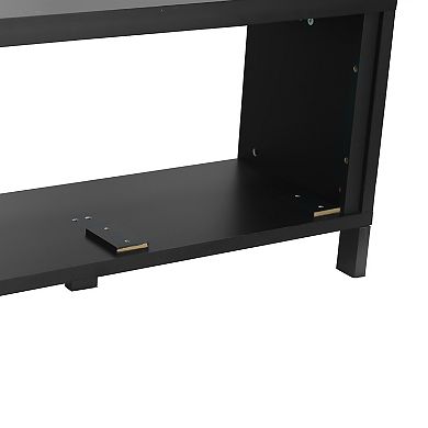 115" Modern Black Modular TV Stand with Storage Fits TVs up to 120"