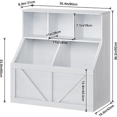 5-Compartment Kids' Toy & Book Storage Organizer for Playroom, Nursery, Bedroom