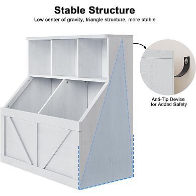 5-Compartment Kids' Toy & Book Storage Organizer for Playroom, Nursery, Bedroom