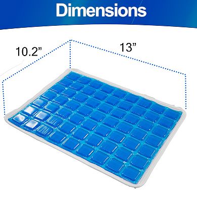 Cooling Gel Pillow Insert Breathable Non-Slip Mesh Backing, Attachment Straps, Refrigerator Safe