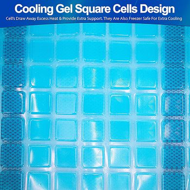 Cooling Gel Pillow Pad with Freezer Safe Cells & Elastic Straps, Breathable Mesh 23.5x15 Inch
