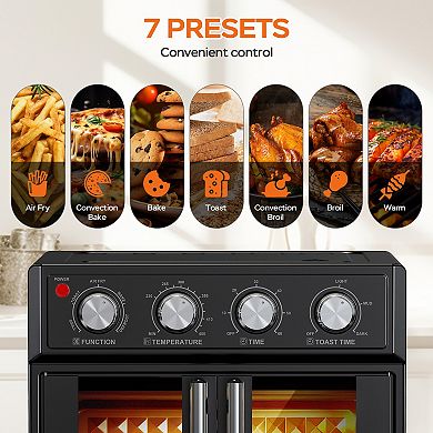 29QT 1700W French Double-Door Multi-Function Air Fryer Toaster Oven
